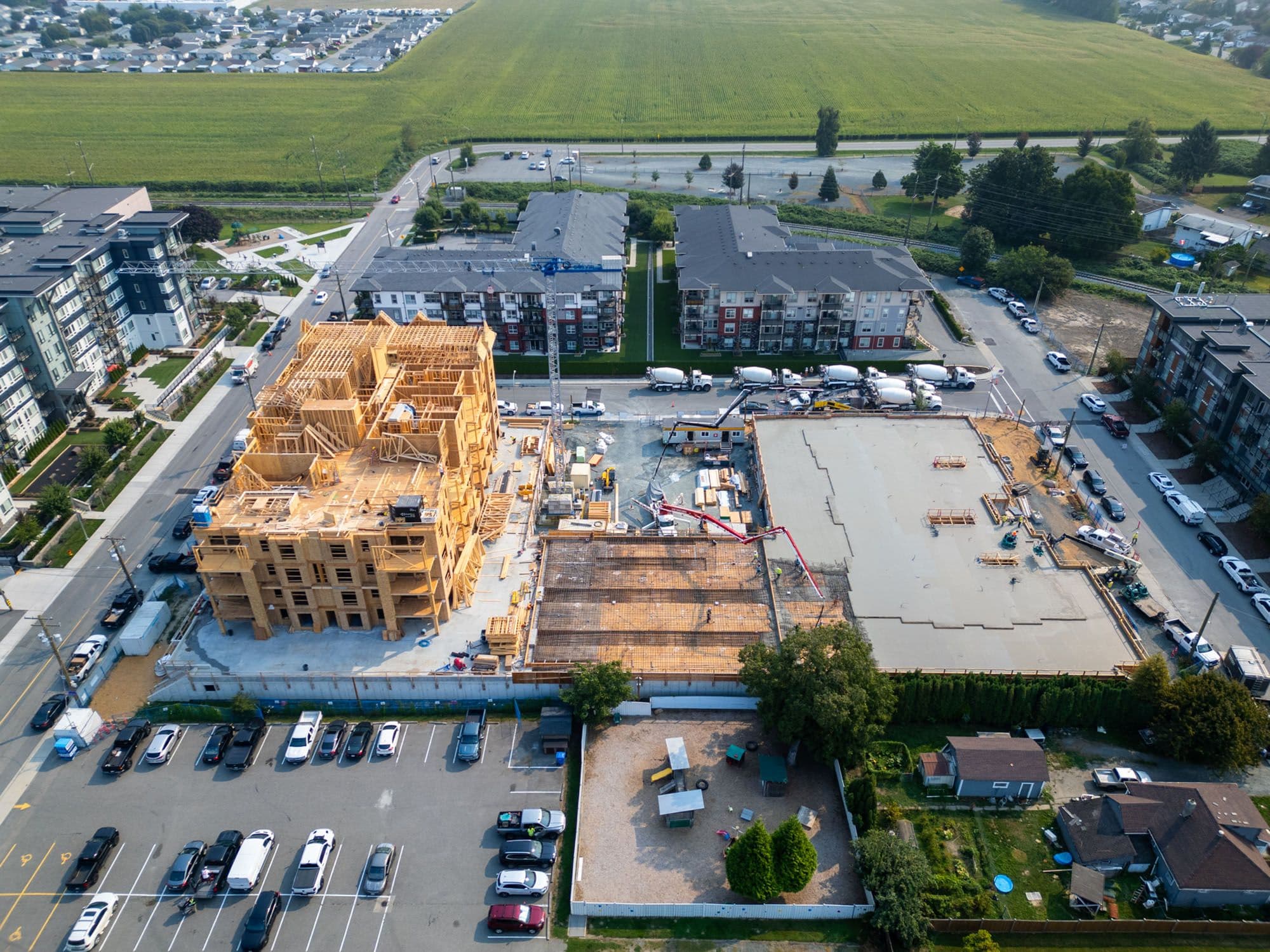 Aerial image of the Cascade Court construction site